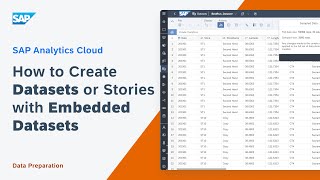 How to Create Datasets or Stories with Embedded Datasets SAP Analytics Cloud [upl. by Anaihr613]