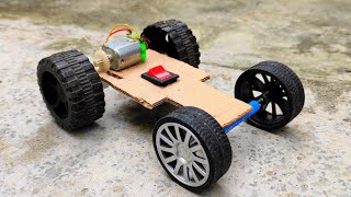 How To Make Dc Motor Car At Home  Mini Car [upl. by Htebyram]