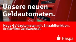 Geldwechsel  Hamburger Sparkasse  Neue Geldautomaten mit Einzahlfunktion [upl. by Larrad]