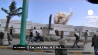 Libyan Warplanes strike rebels at Ras Lanuf [upl. by Scottie]