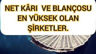 NET KÂRI EN FAZLA OLAN ŞİRKETLERAÇIKLANAN BİLANÇOLARDAborsaistanbul [upl. by Gnort]