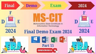 MSCIT Final Exam Demo 2024 Part15  Full Demo 50 Marks all4urknowledge24x7 mscitexam exam [upl. by Adelaida750]