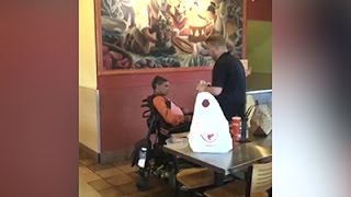 Worker Praised for Feeding Disabled Customer [upl. by Biddick]