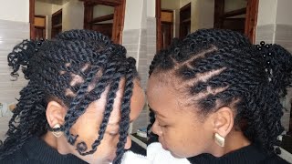 Easy Chunky Kinky Two Strand Twist Protective Hairstyle For 4C Natural Hair [upl. by Clintock611]