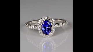 14K White Gold Bezel Set Tanzanite and Diamond Ring 70 Carats [upl. by Homerus]