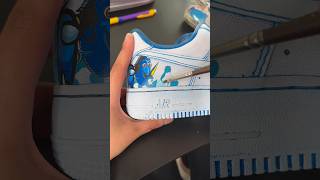 CUSTOM BLEUE PARTIE 2 💙🤩 creative af1 nike custom artiste [upl. by Elysee]