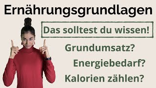 Grundlagen der Ernährungslehre einfach erklärt Grundumsatz amp Kalorienbedarf berechnen  PAL Wert [upl. by Shifra]