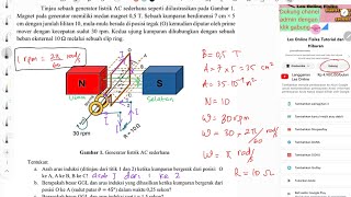 menentukan arah dan besar ggl induksi serta arus induksi pada generator ac [upl. by Aiynot645]