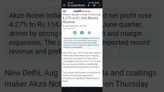 Akzo Nobel India Profit Up 427 in Q1 [upl. by Airehs563]