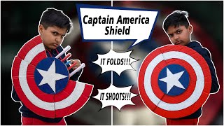 How to Make Captain America Shield that FOLDS  It SHOOTS Too Folding Captain America Shield [upl. by Trebmer]