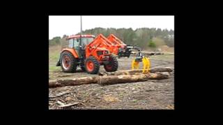 Kubota Tractor with Uniforest Grab and Skidding Winch [upl. by Lipson787]