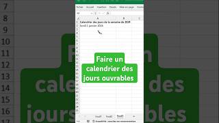 Faire un planning annuel des jours ouvrables astuceexcel exceltips faireuncalendrier pourtoi [upl. by Schlessel]