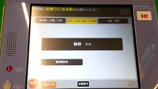 JR東日本の新型指定席券売機で往復の新幹線のきっぷ（乗車券と新幹線特定特急券）を購入＆領収書発行 [upl. by Hakvir350]