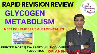 Glycogen Metabolism Hindi NEETPG FMGE USMLE DENTAL PG Concepts of Biochemistry by Aggarwal [upl. by Lanuk]