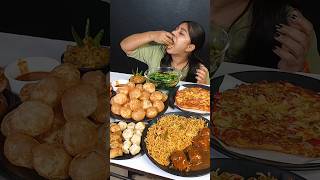 Spicy Momos Spicy Maggi Spicy Pani Puri Eating Challenge  Pizza Indian Street Food Mukbang shorts [upl. by Cloe]