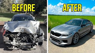 FULL BUILD  REBUILDING A CRASH DAMAGED BMW M5 COMPETITION [upl. by Trauner798]