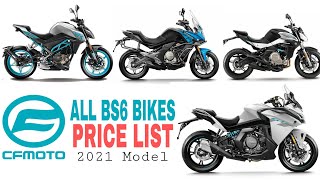 CFMOTO All BS6 Bikes Price List 2021  Mileage  Top Speed  OnRoad Price  All Details  Color [upl. by Sacul656]