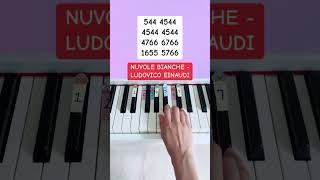 Nuvole Bianche  Ludovico Einaudi Easy Piano Tutorial pianotutorial pianobeginner pianoshorts [upl. by Ellebasi]