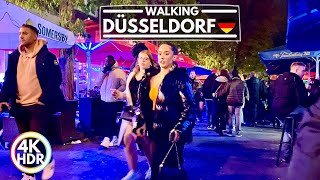 🇩🇪 DÜSSELDORF Germany  CRAZY Party Time in the City  4K HDR Night Walking Tour [upl. by Cutlor]