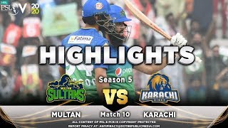 Multan Sultans vs Karachi Kings  Full Match Highlights  Match 10  28 Feb  HBL PSL 2020 [upl. by Nolyar]