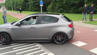 Alfa Romeo Giulietta Quadrifoglio Verde  Cars and Coffee XXL 2016  exhaust sound  engine sound [upl. by Mitran]