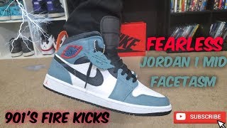 Air Jordan 1 Mid quotFEARLESSquot FACETASM Review And On Foot [upl. by Stearn]