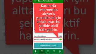 Garanti Paracard İnternet Alışverişine Açma Kapama Cep Şube [upl. by Nichol]