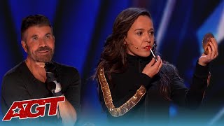 Spains Celia Muñoz Ventriloquist Without a Puppet SHOCKS the Judges on Americas Got Talent [upl. by Caia]