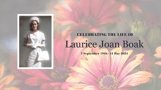 A Service Celebration and Thanksgiving for the life of Laurice Boak [upl. by Innos]