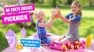 DIY PICKNICKEN met DE ZOETE ZUSJES Met Super Lekkere Zoete Zusjes Milkshake [upl. by Colp]