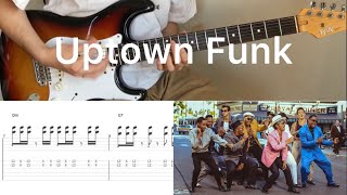 Mark Ronson ft Bruno Mars  Uptown Funk guitar cover with tabs amp chords [upl. by Becky]