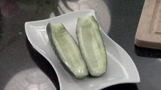 How to Cut a Cucumber Lengthwise  Cucumber Salad Ideas [upl. by Teerprah4]