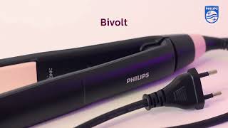 Prancha alisadora Philips StraightCare Essential ThermoProtect  BHS37800 [upl. by Ahtivak388]