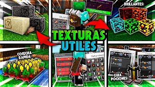 😱TOP 20 TEXTURAS ÚTILES PARA MINECRAFT PE 121  TEXTURAS para MINECRAFT BEDROCK [upl. by Joliet]