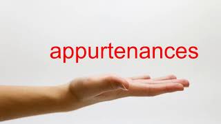 How to Pronounce appurtenances  American English [upl. by Lalla]