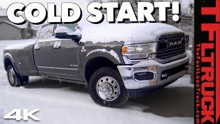 Will It Start Firing Up a 2019 Ram 3500 HD Cummins at 1 Degree [upl. by Maurey]