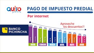 Cómo consultar y pagar impuesto predial Quito mediante Banco Pichincha 2024 [upl. by Kaleena]