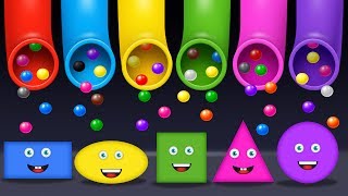 Learn Shapes for Toddlers Kids Babies with A Lot of Candy Surprise Eggs [upl. by Mcgaw]