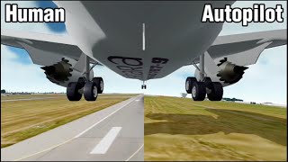 Human vs Autopilot landing GeoFS [upl. by Ekez402]