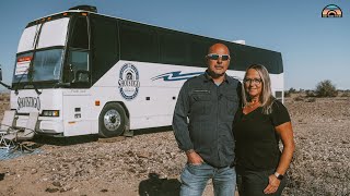 DIY Greyhound Bus Conversion w HUGE Kitchen amp Bedroom [upl. by Chuch]