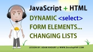 Javascript Form Select Change Options Tutorial Dynamic List Elements HTML5 [upl. by Jadwiga]