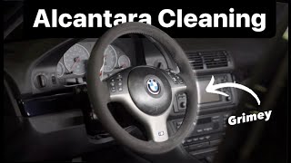 How To Clean Alcantara  Steering Wheel  Auto Detailing [upl. by Akemrehs]