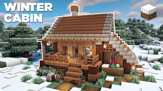 Winter Cabin Tutorial ❄️  How to Build a Cozy Winter House  Minecraft [upl. by Arres]