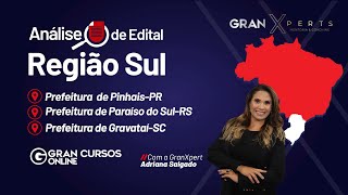 Análise de Edital  Prefeituras de PinhaisPR Paraíso do SulRS e GravataíSC  com Adriana Salgado [upl. by Naols818]