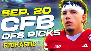 CFB DFS Picks Week 4 Friday 92024  College Football Daily Fantasy Tips [upl. by Akisey]