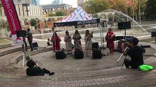 Olivia TAILFEATHERS and the Grassland Singer’s  the Calgary Arts Commons Olympic Plaza [upl. by Atsedom]