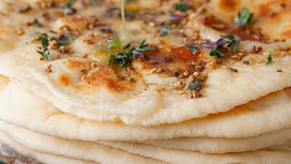 Naan Bread  נאן הודי  לחם במחבת פשוט ומהיר [upl. by Ahsimot]