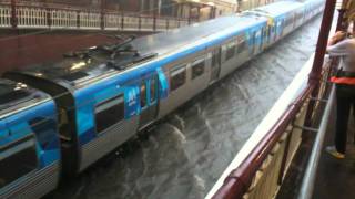 Flooded train tracks in South Yarra station [upl. by Selden544]