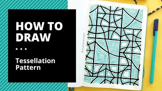 How To Draw a Geometric Tessellation Pattern  Drawing Tutorial [upl. by Ahsirhcal614]