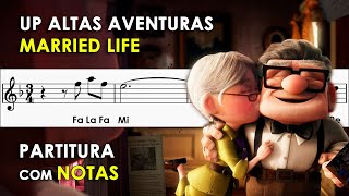 Married Life  Up  Partitura com Notas para Flauta Doce Violino  Tutorial [upl. by Kronick587]